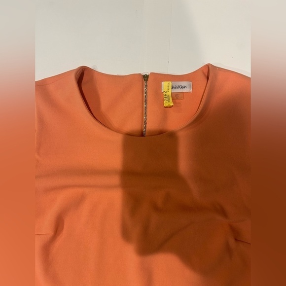 Calvin Klein Dress Midi 14 Cold Shoulder Coral Business Formal - Picture 6 of 13